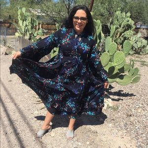 Jaase Bell Sleeve Floral Dreas with tie front